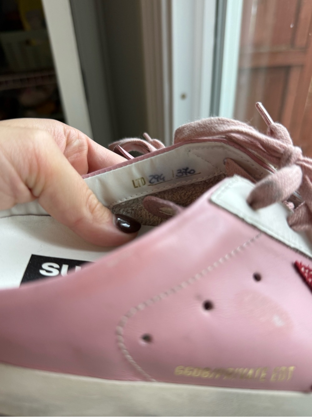 Golden Goose Pink Leather Low-Top Sneakers with White Trim